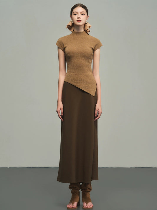 사다리 갈색 반 치마