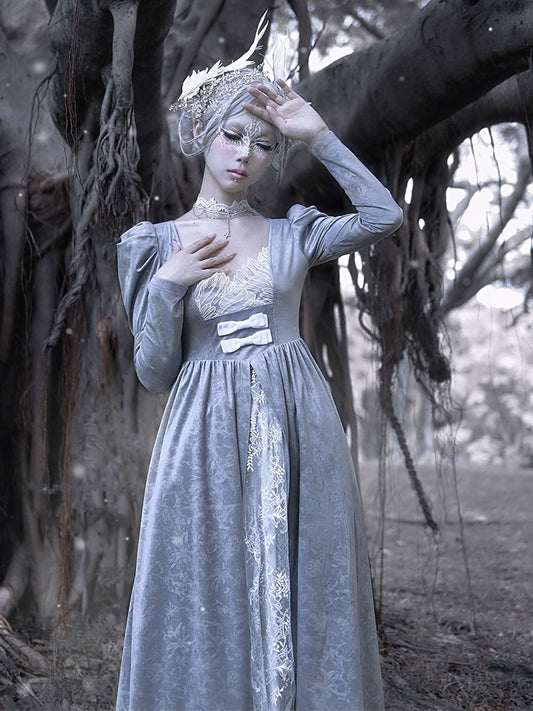 Swan Dream Gothic Lace Swing Skirt