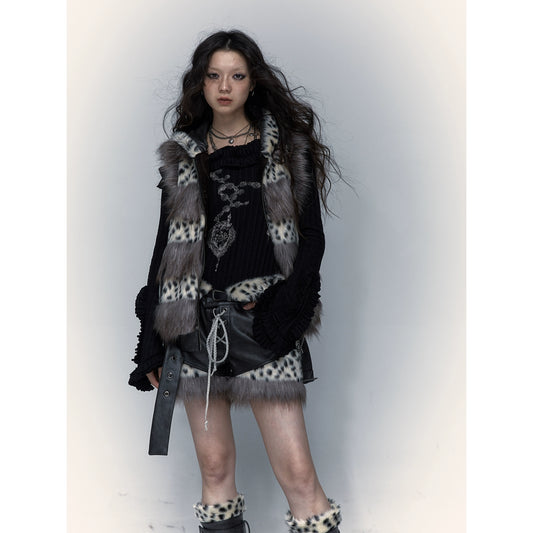 Harajuku Leopard Plush Punk Shorts