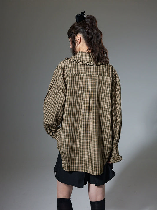 قميص أزياء حافة الكشكشة -قميص أزياء