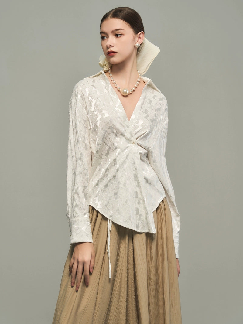 Rayon Jacquard French Strap Shirt