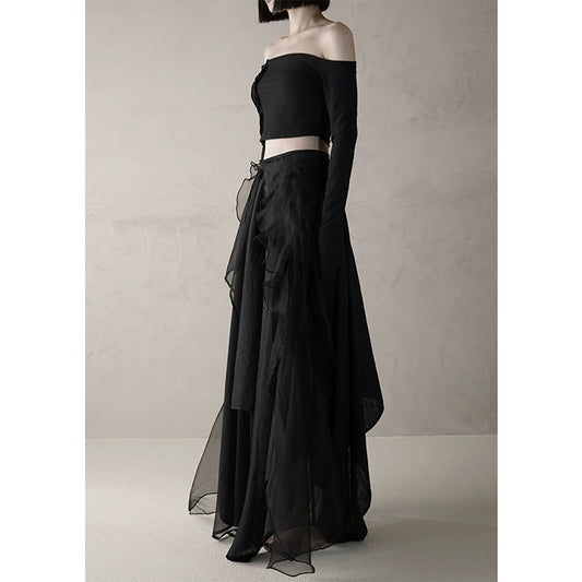 Осень/Зимний черный лифчик с длинным рукавом