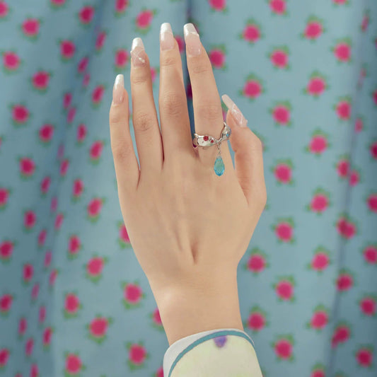 Dolphin Glass Copper Ring