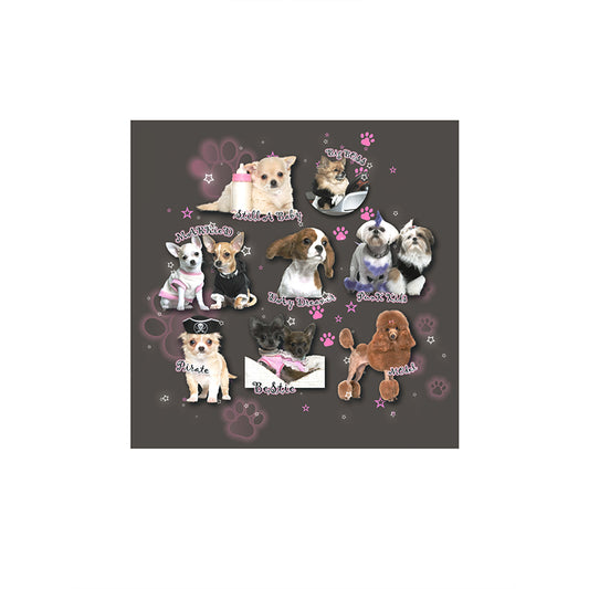 Dog Print Contrast Loose Racerback Tank Top