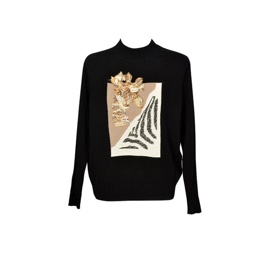 사슴 자수 스웨터