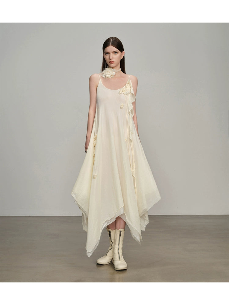 Нерегулярное розовое камизольное платье