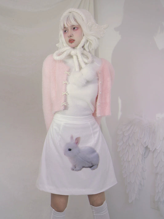 Velvet de conejo falda corta