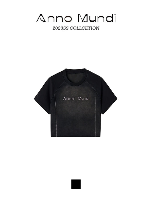 여름 라글란 슬리브 그라디언트 대비 티