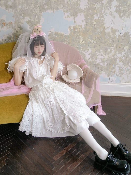 Petal Jacquard Long falda