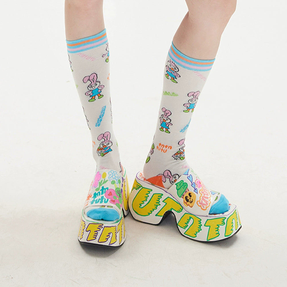 Cartoon Rabbit Stripe Socks