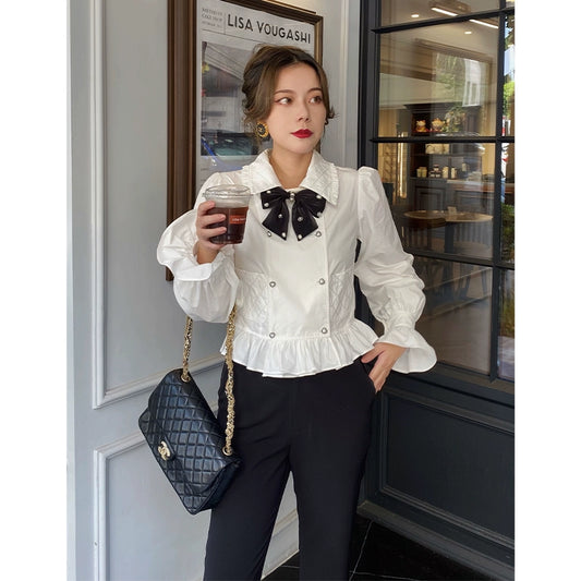 French Bow Top with Ruffle Edge