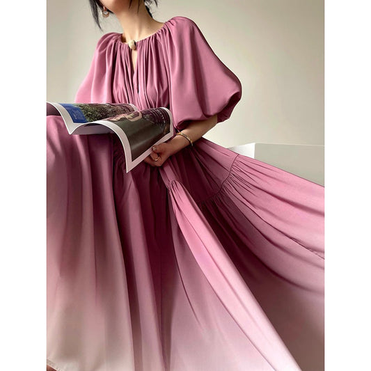 Pink Gradient French Dress