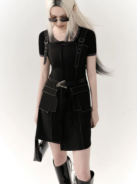Irregular A-Line Strap Dress