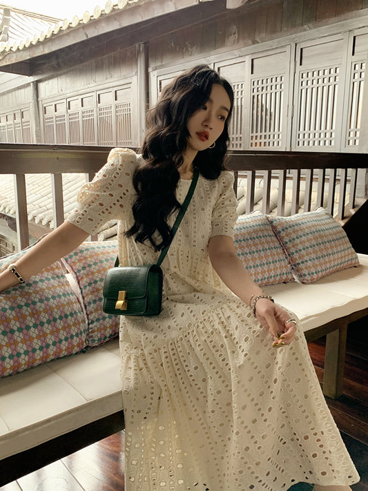 Chic Embroidered Swing Dress