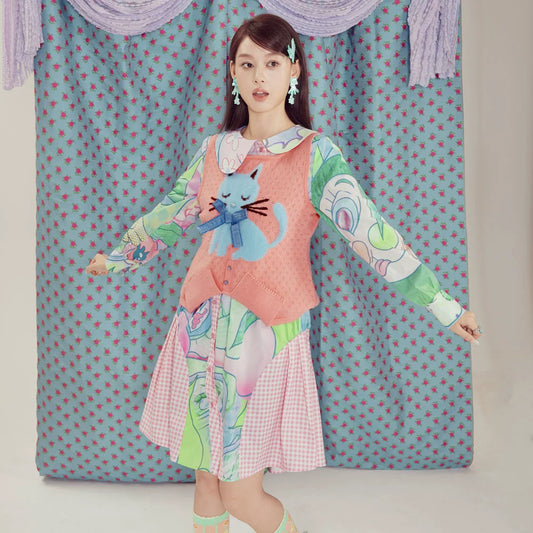 Cat Bow Hem Knit Top