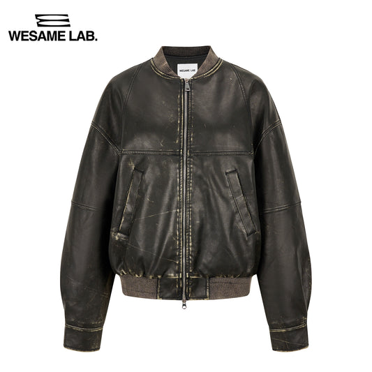 가을과 겨울 새 빈티지 오래된 갈색 문지름 환경 친화적 인 가죽 자켓 코트 여성