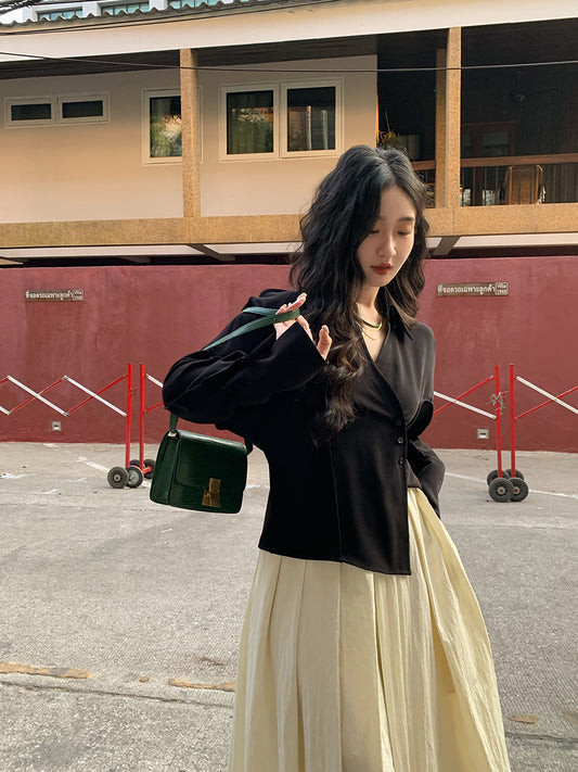 Fishbone Waist Short Shirt