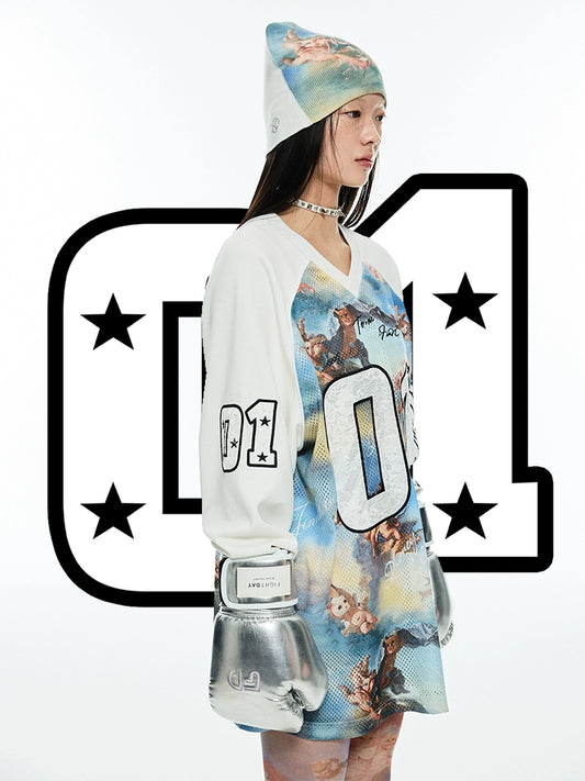 Camiseta extragrande con estampado retro