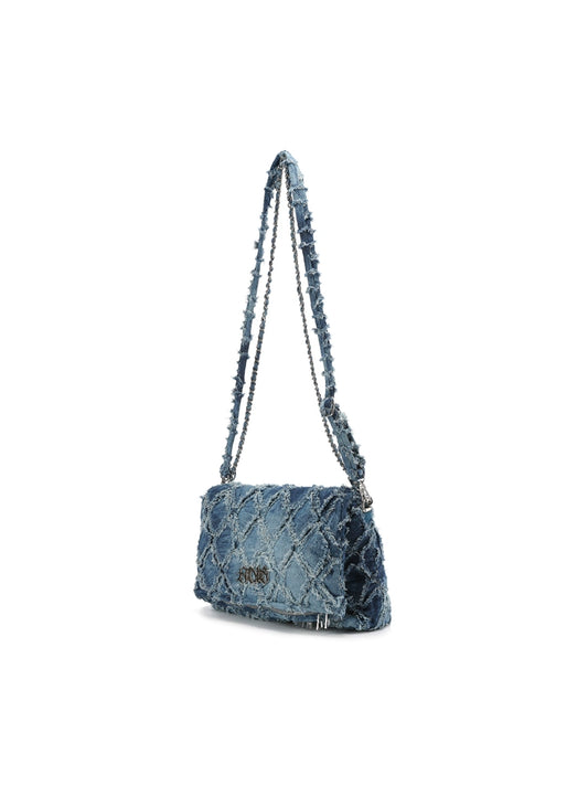 파란색 숄더 백