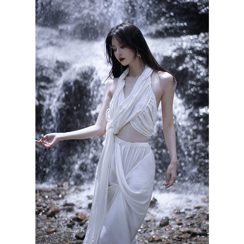 Белый летний танк без спины