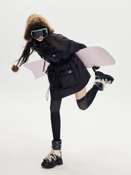 بطة طويلة أسفل معطف embroidered