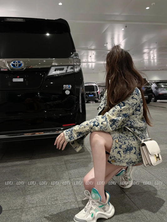 Retro Green Denim Casual Coat