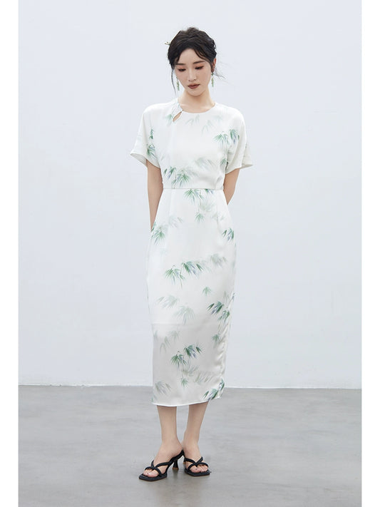 Robe de cheongsam en bambou stream