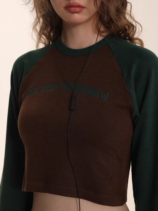 T-shirt con maniche raglan a contrasto