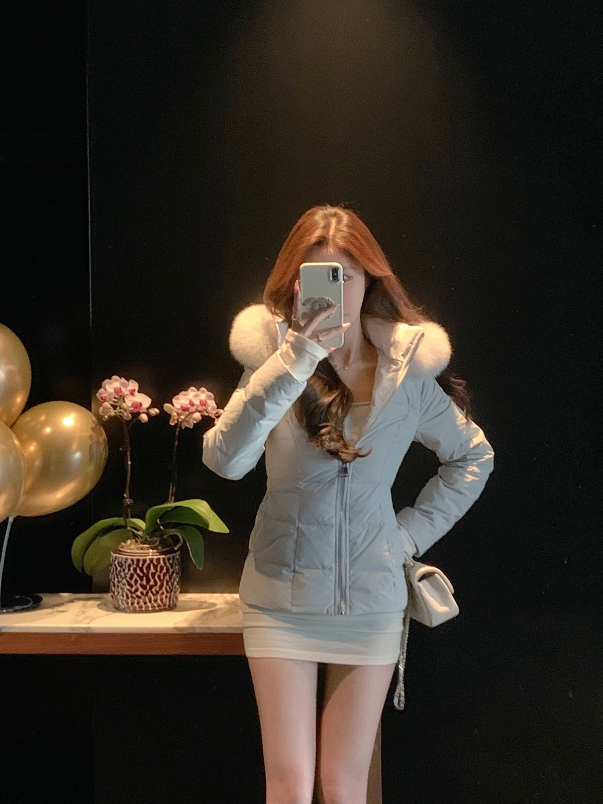 Fox Fur Down Jacket by Warm Winter Ballet