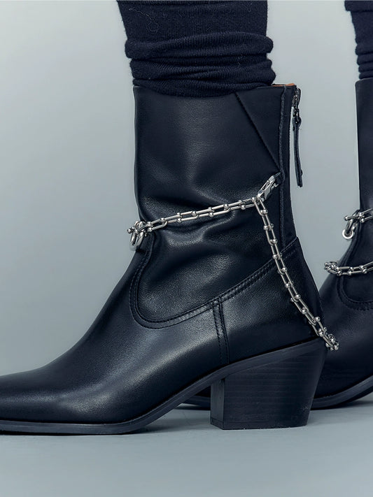 Chain Decorated Chelsea Boots