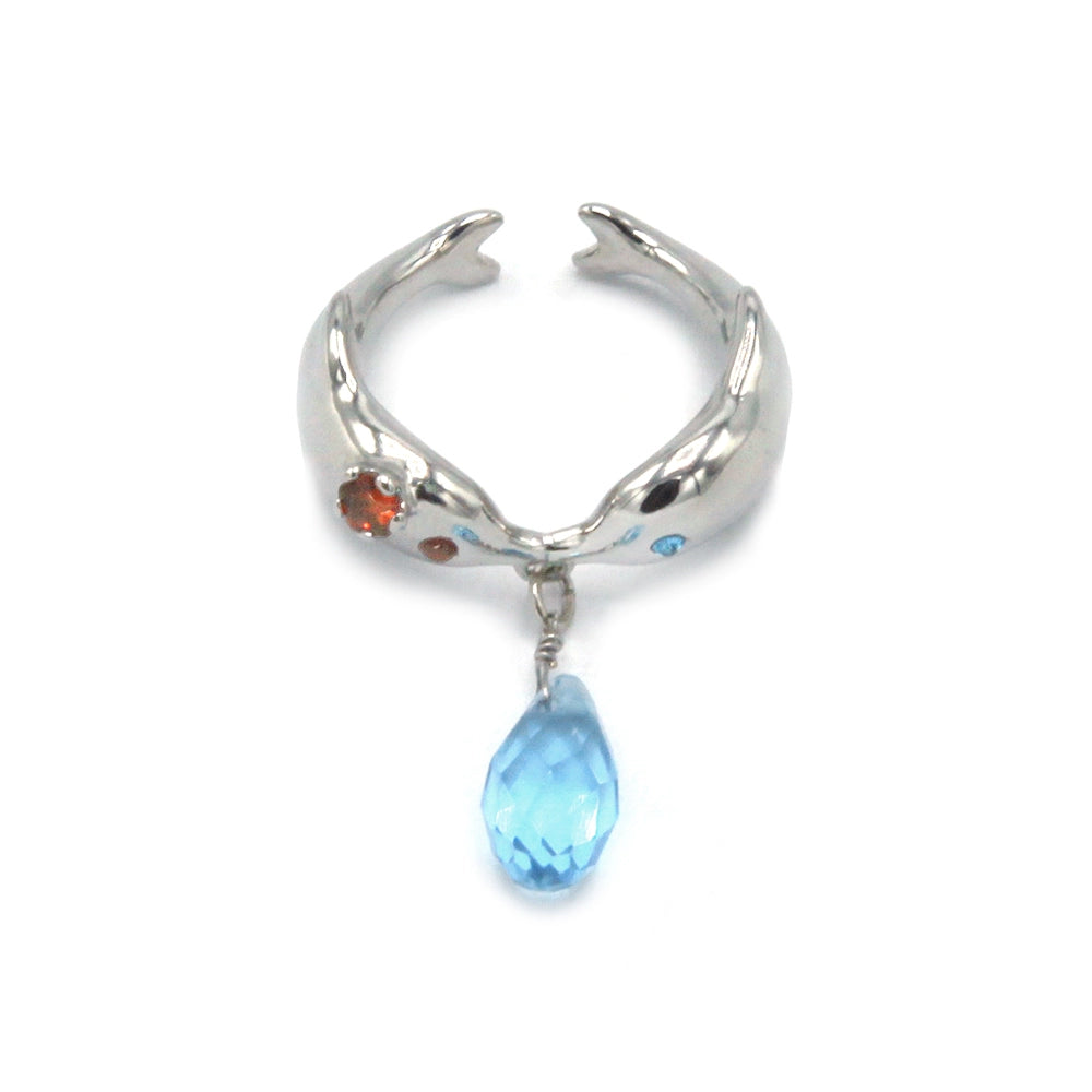 Dolphin Glass Copper Ring