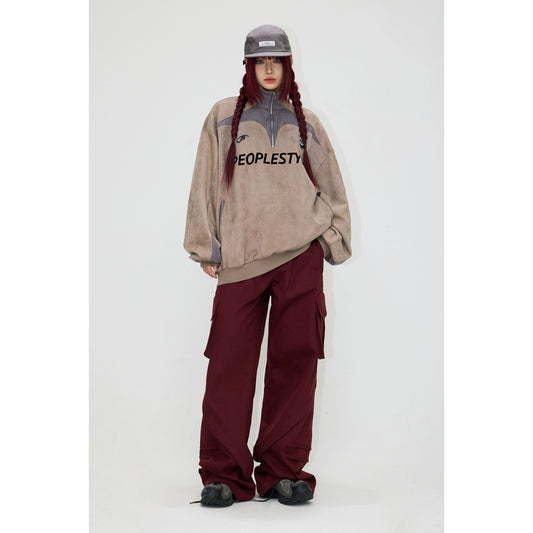 Double Waistband - Irregular Hem Workwear Pants