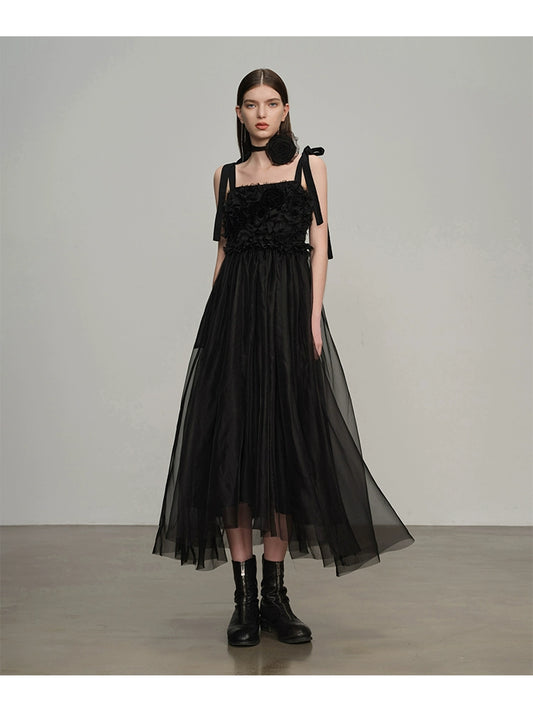 فستان زهرة الحرير الفرنسي الحرير