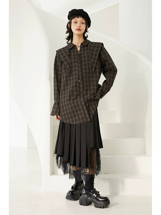 طراز الكلية -معطف قميص الرقبة