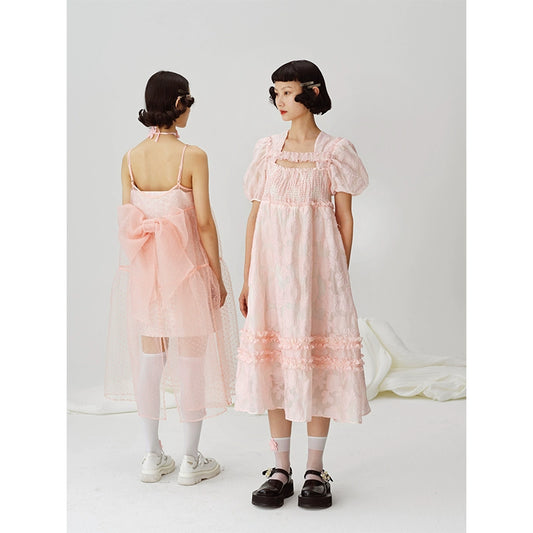 زهرة بالأبيض والأسود -فستان طول