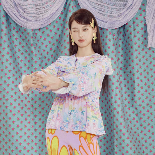 Angel Ruffle Wrap Shirt