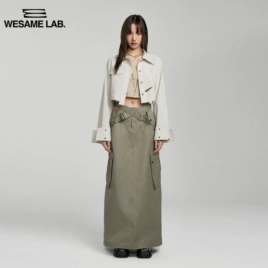 원래 중공 디자인 느낌이 작고 느슨하고 짧고 열린 허리 텍스처 셔츠 여성을위한 원래 중공 디자인