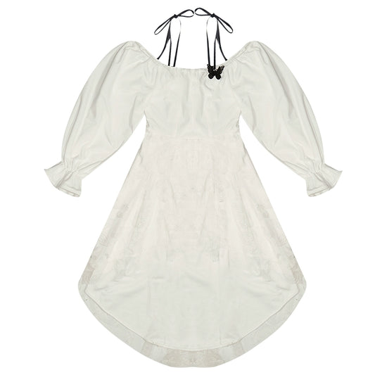 Butterfly Lace Velvet Dress