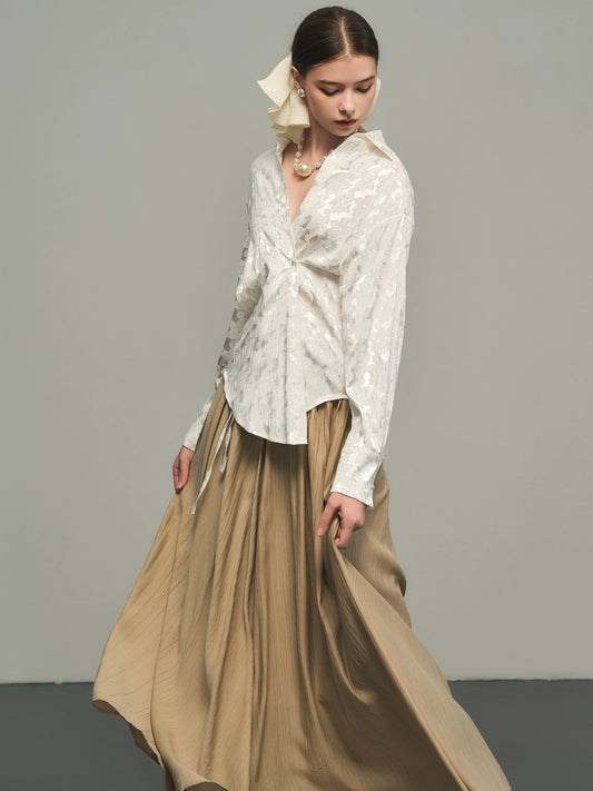 Rayon Jacquard 프렌치 스트랩 셔츠