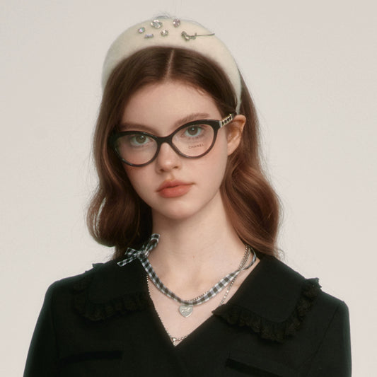 Heart Bow Plaid Necklace