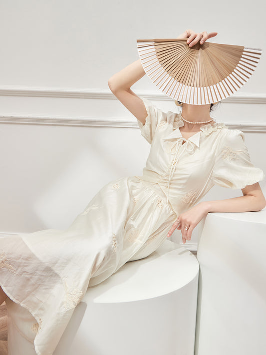 White Tea Break French Holiday Dress