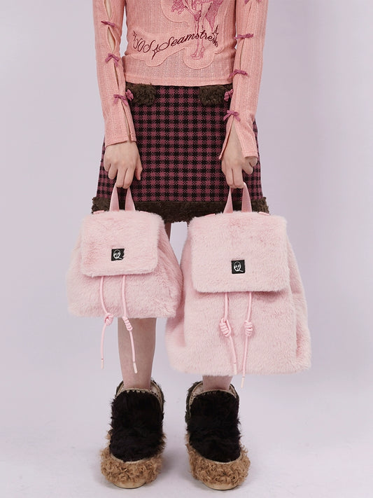 Y2K Macaron Fleece Backpack