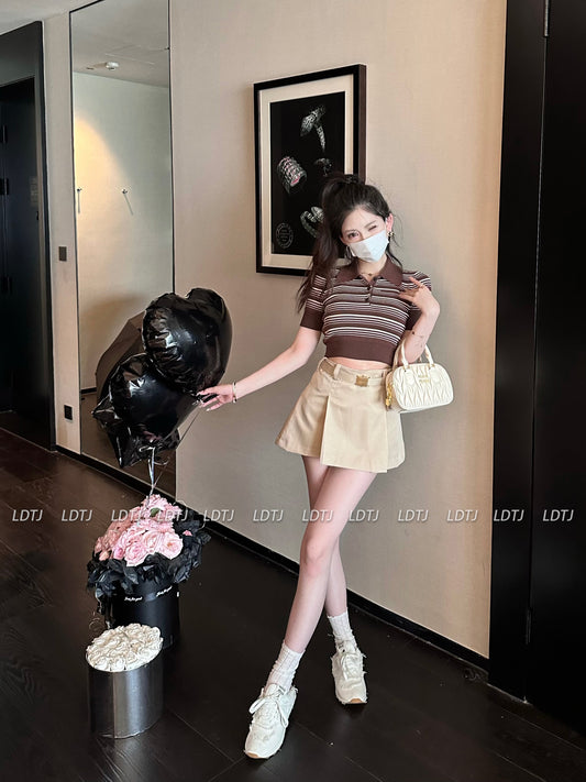 Silk Ribbon Skirt & Top Set