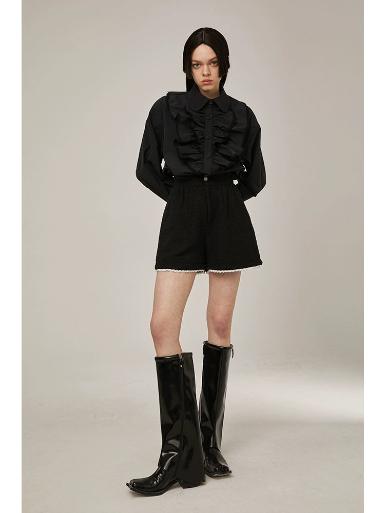 قميص كشكش القطن النقي