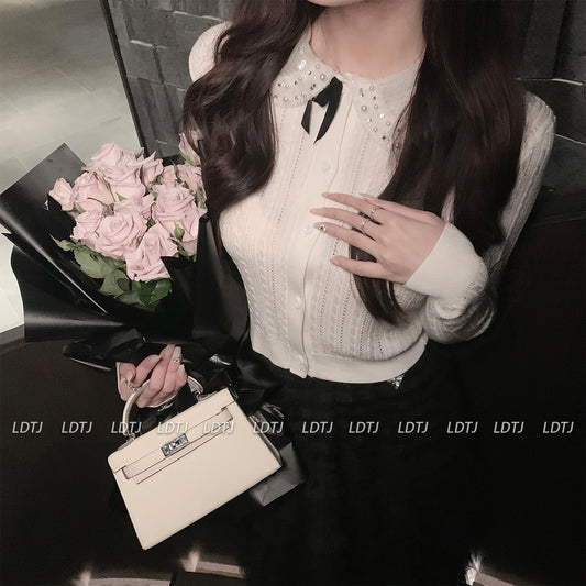 Sweet Pearl Ribbon Cardigan