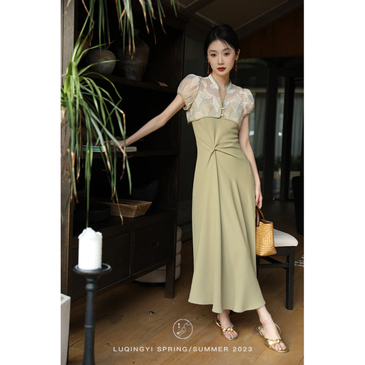 Summer Charm Pleated Cheongsam
