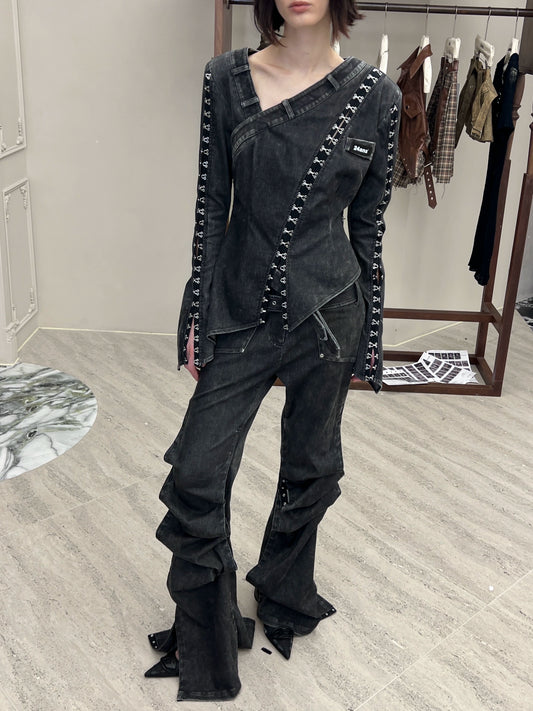 زر تنحنح قطري لأعلى قميص