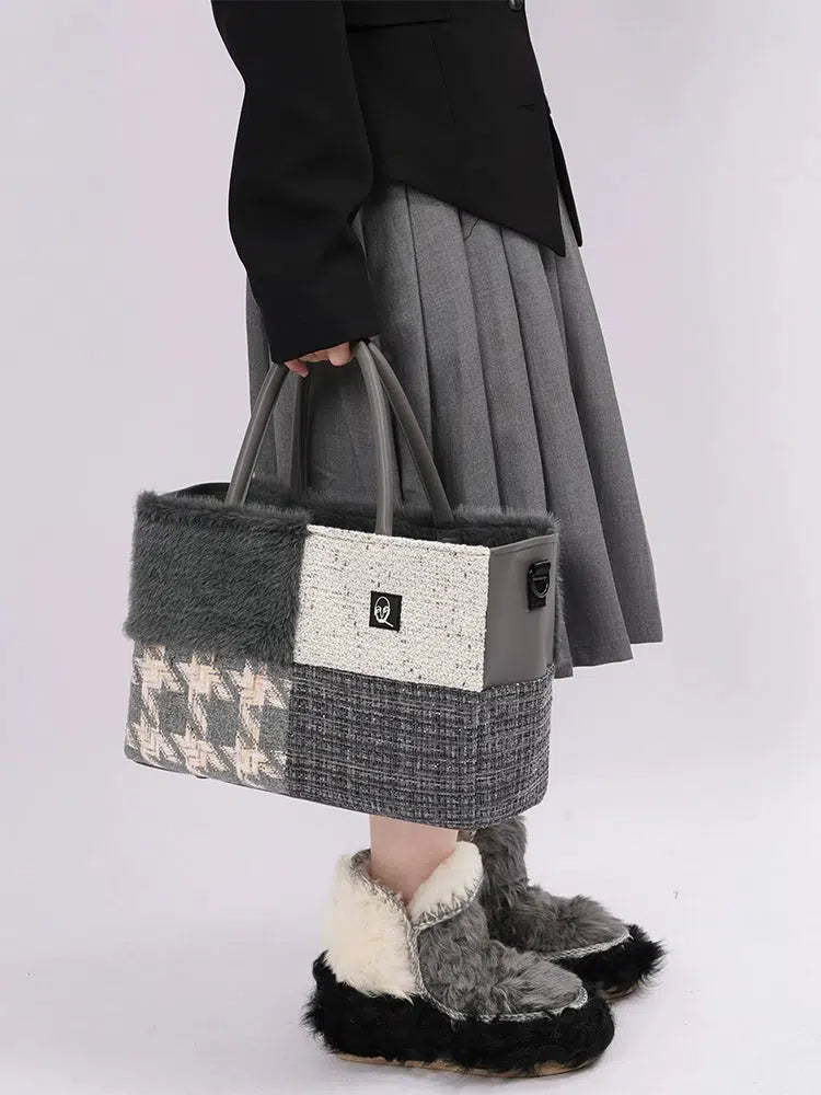 Y2K Large Fur Tote Bag