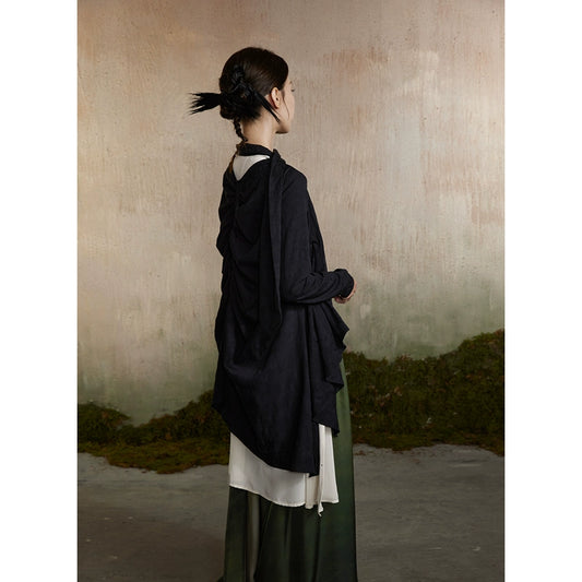 Camisa de hadas de cuello en V de manga larga