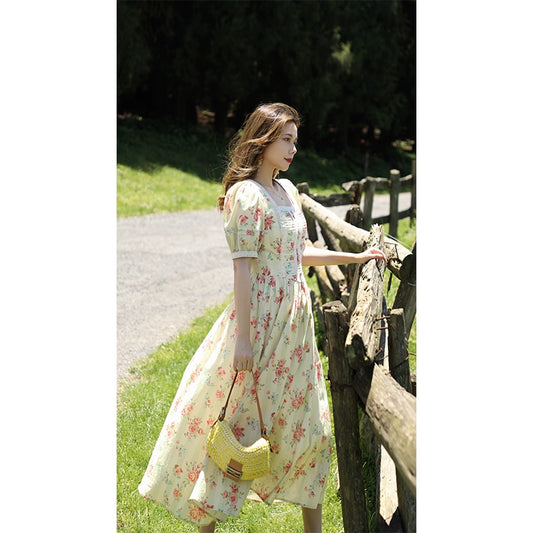 Late Summer Flower Cotton Mother-Daughter Dress